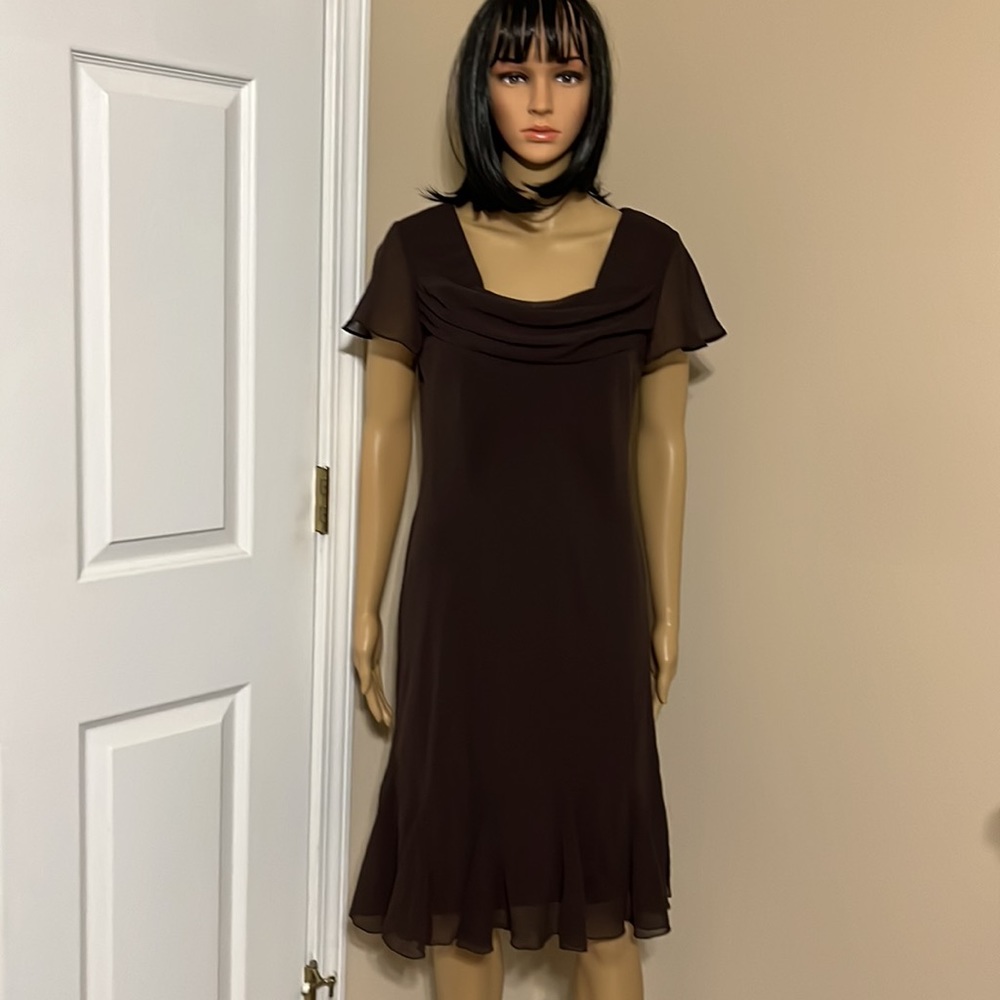S.L. Fashions Woman’s Dress Brown SleeveLess Size 12P